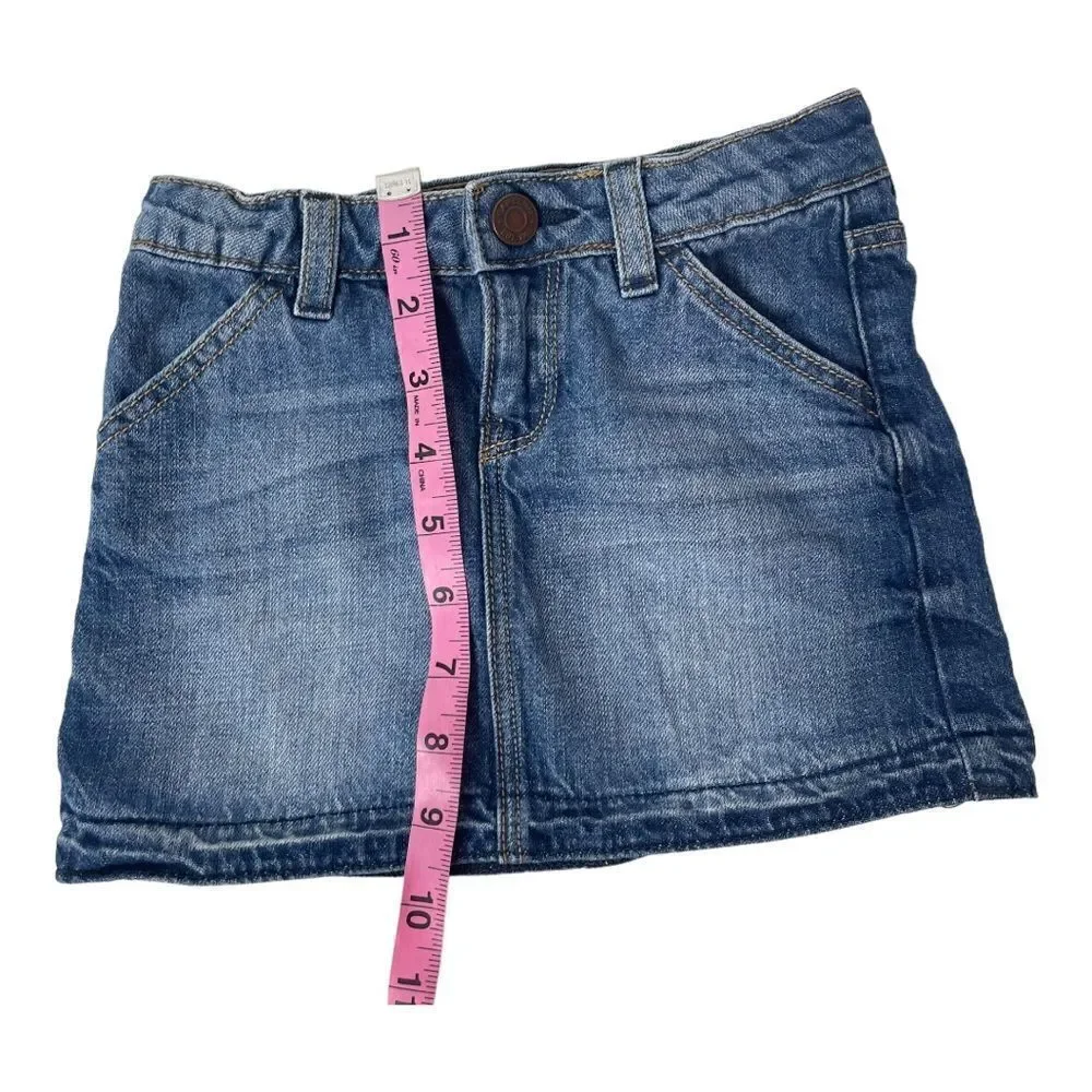 Baby Gap 1969 Denim Blue Jean Mini Skirt Medium Wash Adjustable 4 Years EUC
